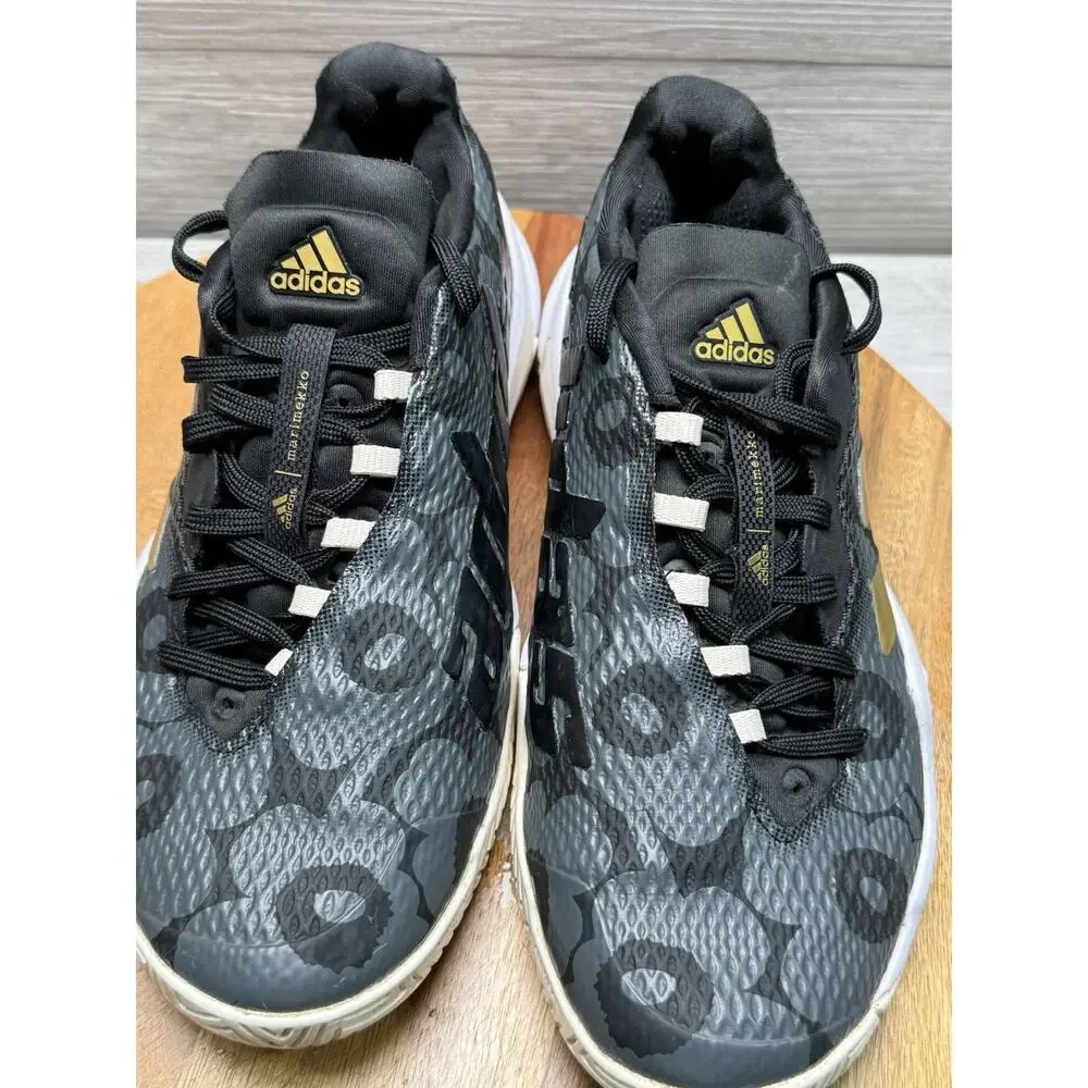 Adidas Women's Barricade 12 Tennis Shoe 6.5 Black/Gold Metallic/Carbon